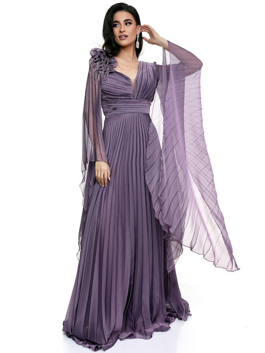 Luxurious Pleated Airy Sleeves Dress