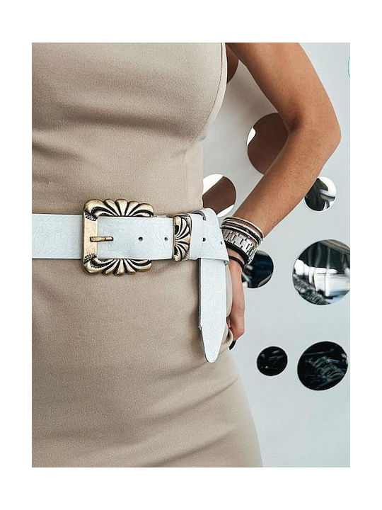 Venturi Leather Women's Belt White