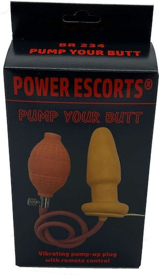 Power Escorts Pump Your Butt Анална тапа с възможност за безжична работа и вибрация