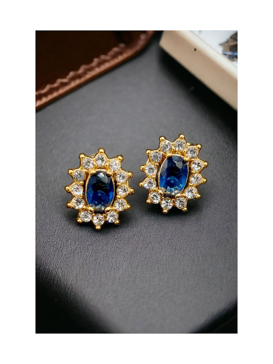 Earrings made of Steel Gold Plated with Stones