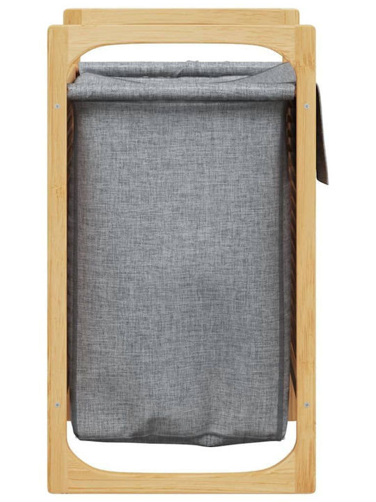 vidaXL Перилна Кошница Бамбук С Капак 32x30x36.5см Сив