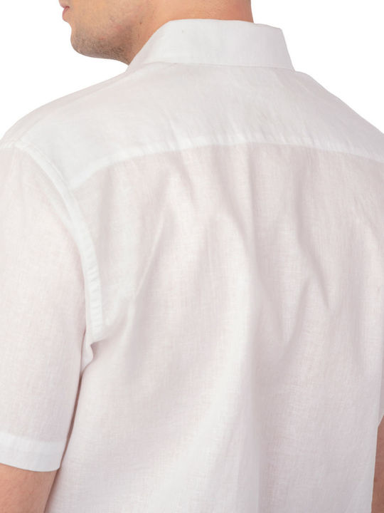 Rebase Men's Shirt Short Sleeve Linen Off White