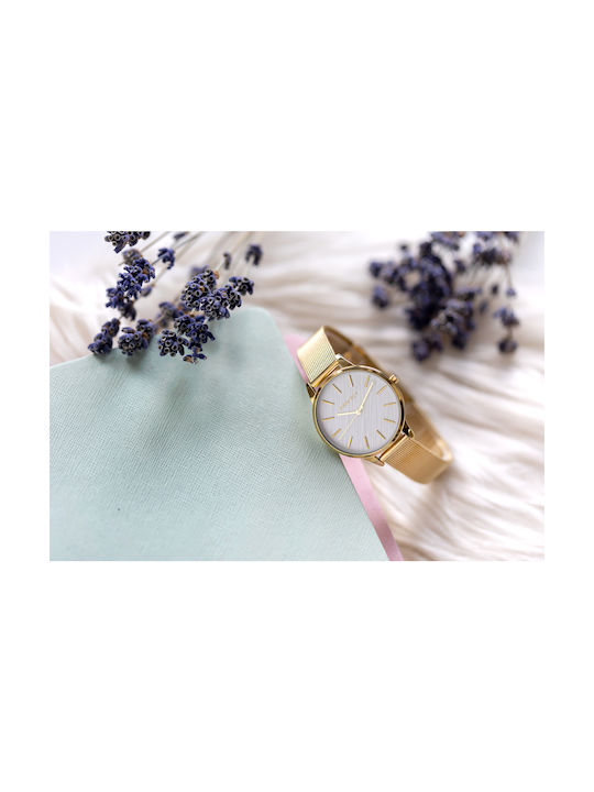 Perfect Damen Uhr mit Gold Metallarmband