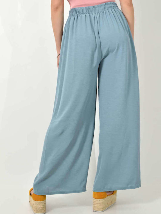 Hoch taillierte Hose mit Knöpfen Beige 24208