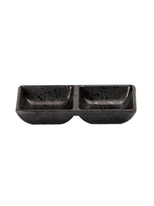 Ready Plastic Platou pentru aperitive 2 sloturi Neagră Ø9xY14.9cm 1buc