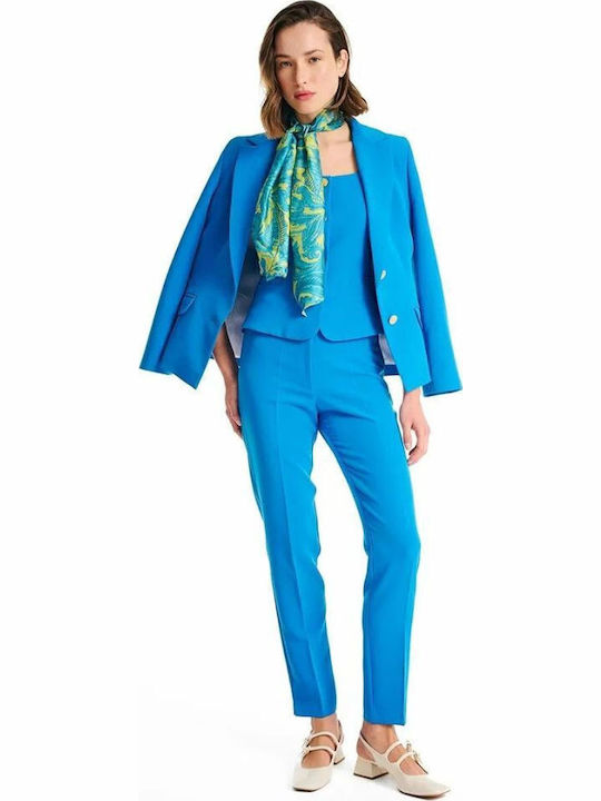 Damen Stoff Hose in Schlanker Passform Blau