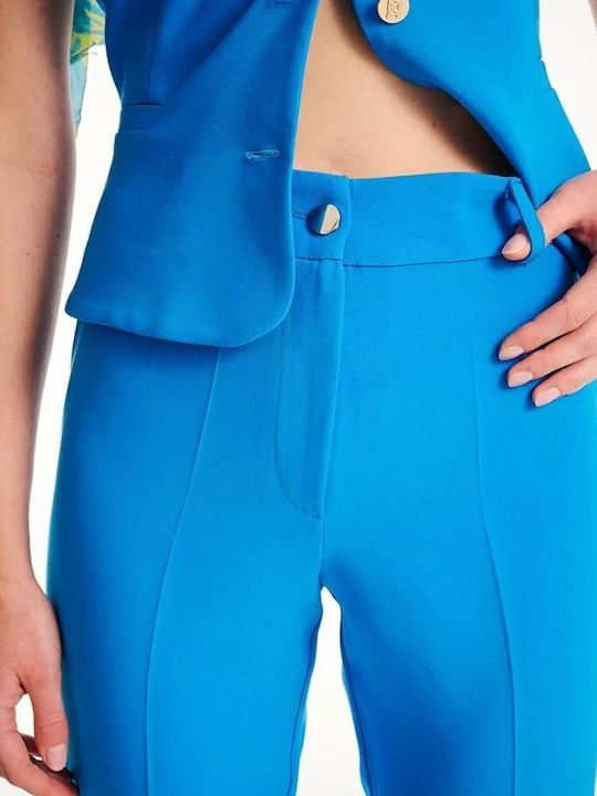 Damen Stoff Hose in Schlanker Passform Blau
