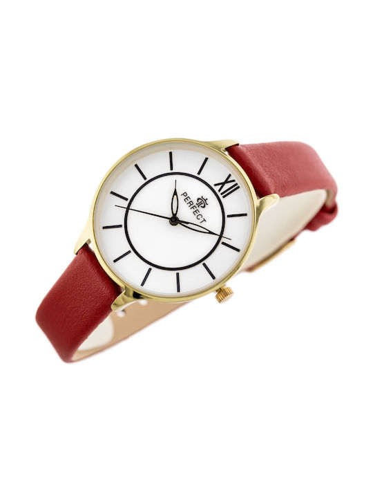 Perfect Watch with Red Leather Strap