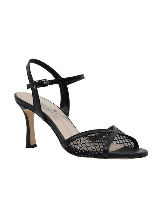 Fardoulis Leather Women's Sandals Black