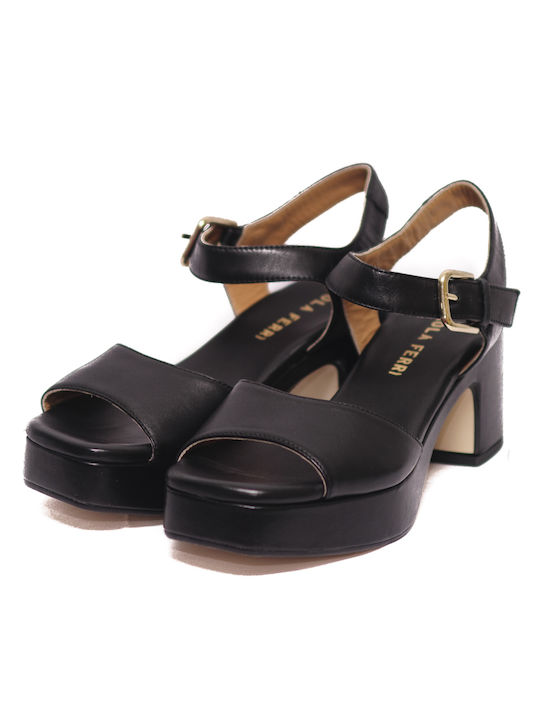 Paola Ferri Leather Women's Sandals Black