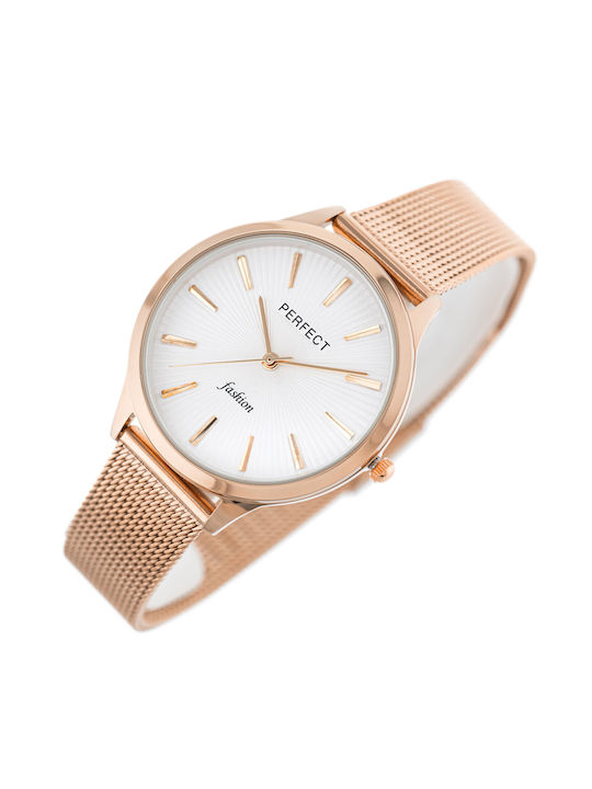 Perfect Watch with Pink Gold Metal Bracelet