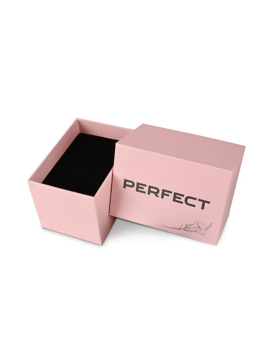 Perfect Γυναικείο Ρολόι 55mm Μπαταρίας με Χρυσό Μεταλλικό Μπρασελέ