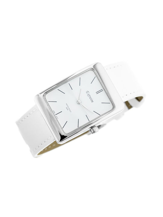 Extreim Watch with White Leather Strap