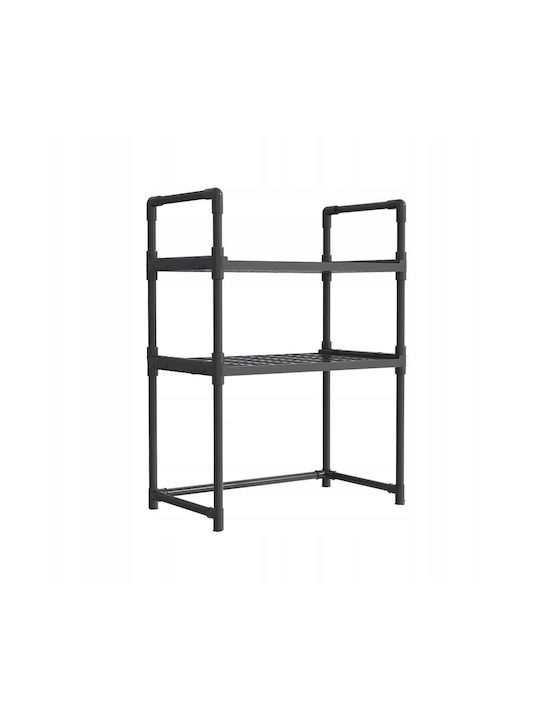 Βάση για Φούρνο Μικροκυμάτων Μεταλλική 48x32x71εκ. Μαύρη