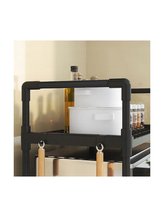 Βάση για Φούρνο Μικροκυμάτων Μεταλλική 48x32x71εκ. Μαύρη