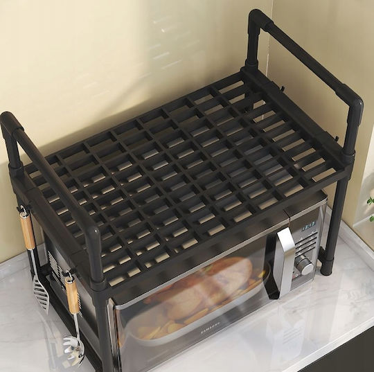 Metal Microwave Oven Stand 48x32x71cm Black