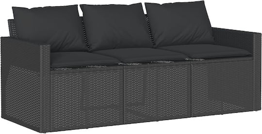 Garten- und Outdoor-Möbelsets 2 Stück Schwarz mit Kissen
