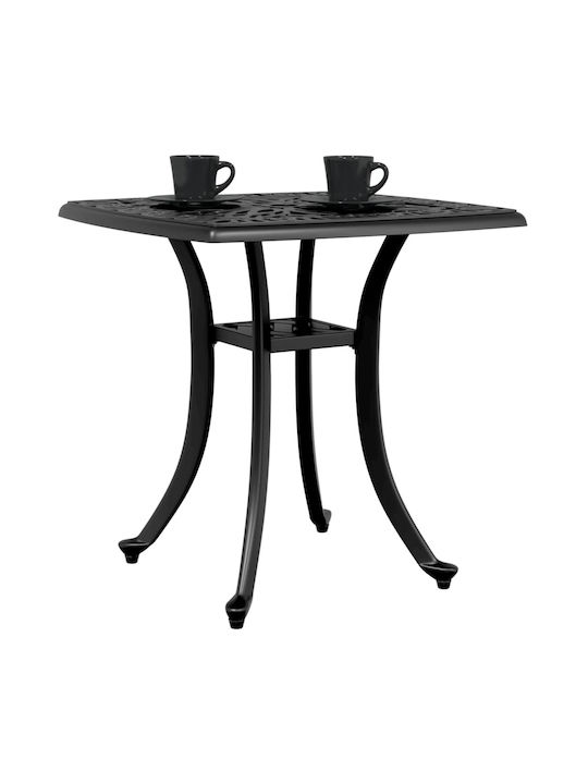Sitting Room Outdoor Aluminum Table Black 53x53x53cm
