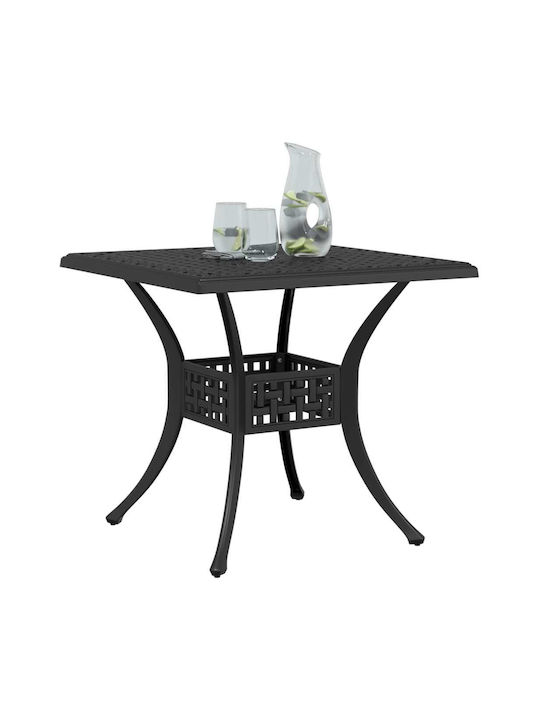 Tisch für kleine Außenbereiche Stabil Black Velvet-Black Metal 80x80x75cm