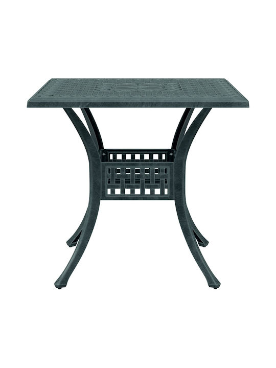 Outdoor Dinner Aluminum Table Green 80x80x75cm