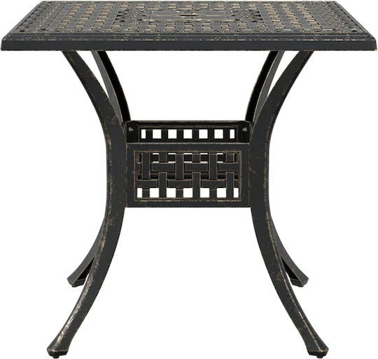 Masa pentru spații exterioare mici Aluminiu Bronz 80x80x75buc