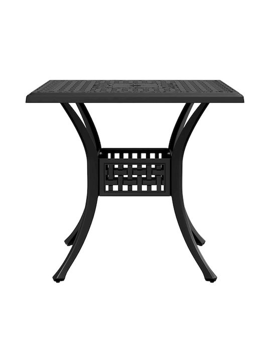 Tisch für kleine Außenbereiche Stabil Black Velvet-Black Metal 80x80x75cm