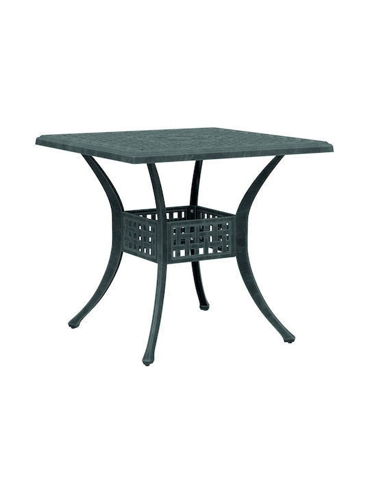 Outdoor Dinner Aluminum Table Green 80x80x75cm