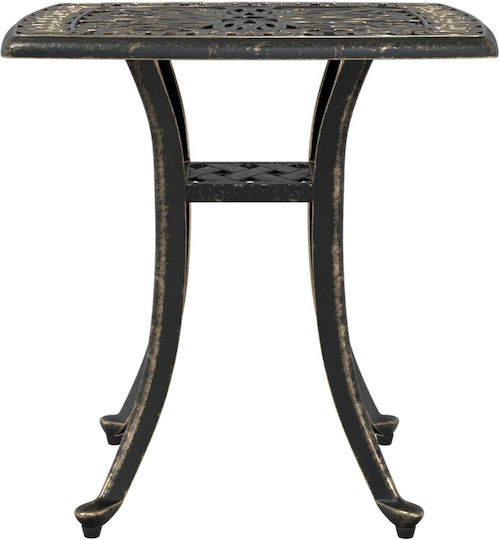 Sitting Room Outdoor Free Standing Aluminum Table Bronze 53x53x53cm