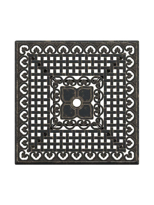 Outdoor Dinner Aluminum Table Bronze 80x80x75cm
