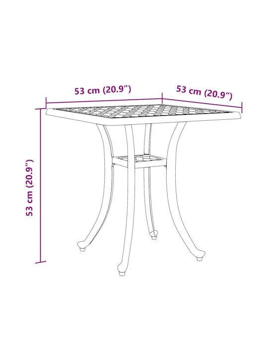 Sitting Room Outdoor Free Standing Aluminum Table White 53x53x53cm