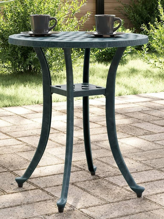 Sitting Room Outdoor Free Standing Aluminum Table Green 48x48x53cm