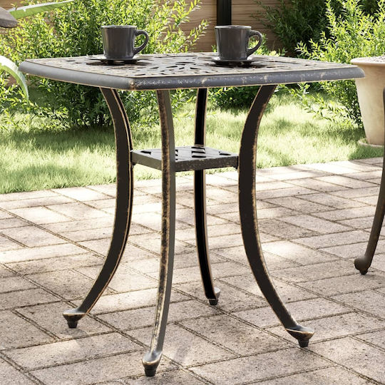 Sitting Room Outdoor Free Standing Aluminum Table Bronze 53x53x53cm