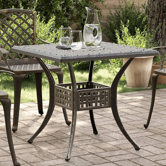Masa pentru spații exterioare mici Aluminiu Bronz 80x80x75buc
