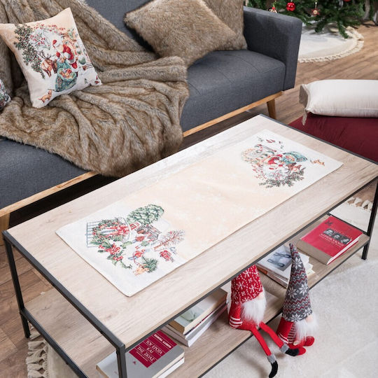 Teoran Set de Fețe de Masă de Crăciun din Material Textil, În Carouri, 100x100 cm, 2 Bucăți