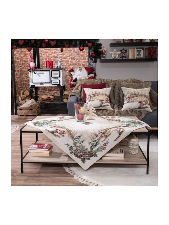 Teoran Set Christmas Tablecloths Square Fabric 2pcs