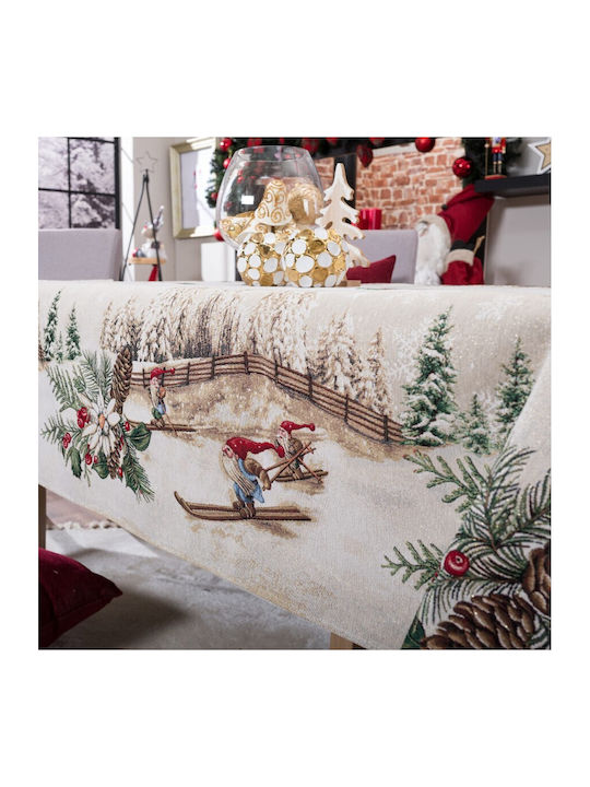 Teoran Christmas Tablecloth Fabric L140xW220cm 1pcs