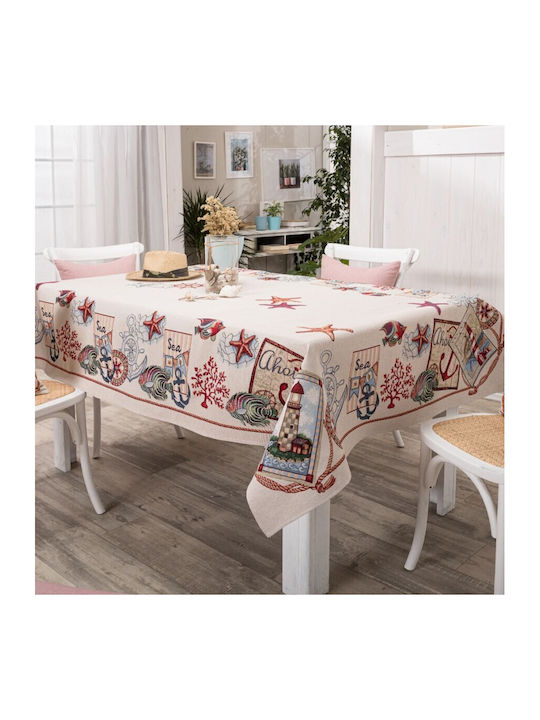 Teoran Christmas Tablecloth Fabric L140xW140cm 1pcs