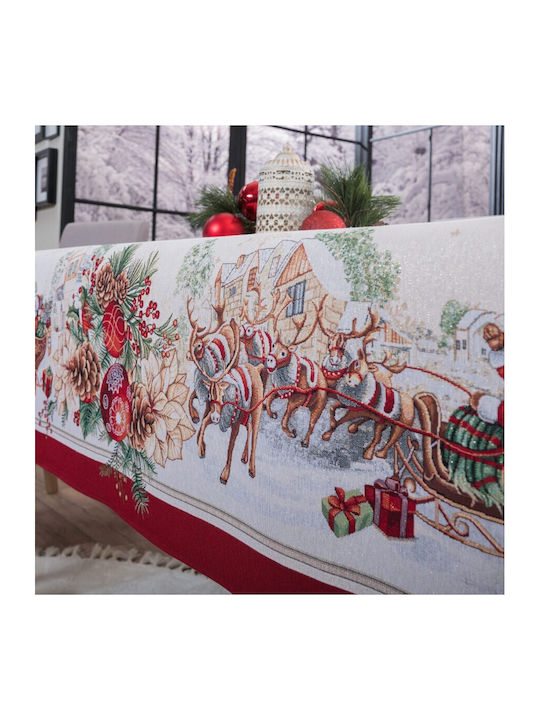 Teoran Christmas Tablecloth Fabric L140xW140cm 1pcs