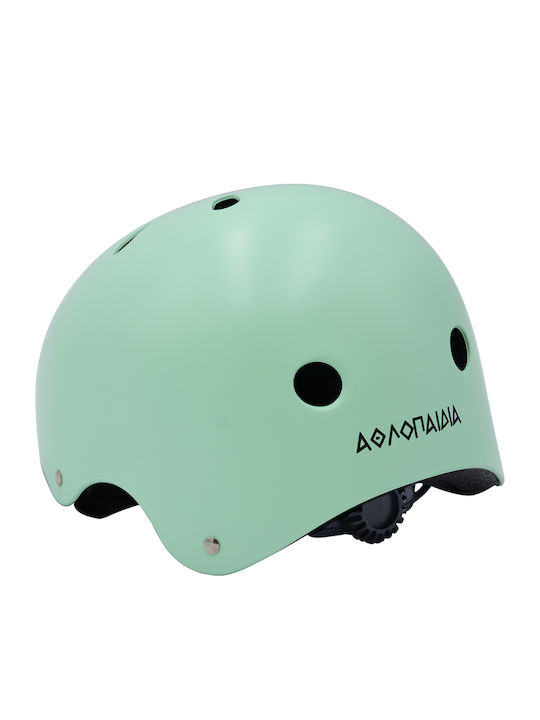 Athlopaidia Kids' Helmet for City Bike Pastel Green with LED Light