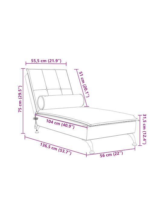 Recliner Samt Blau L136.5xW56xH75cm