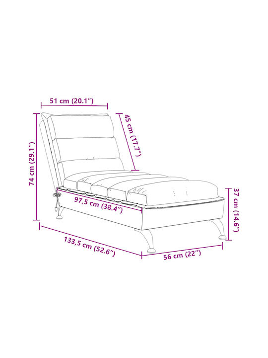 Recliner Stoff Beige L133.5xW56xH74cm