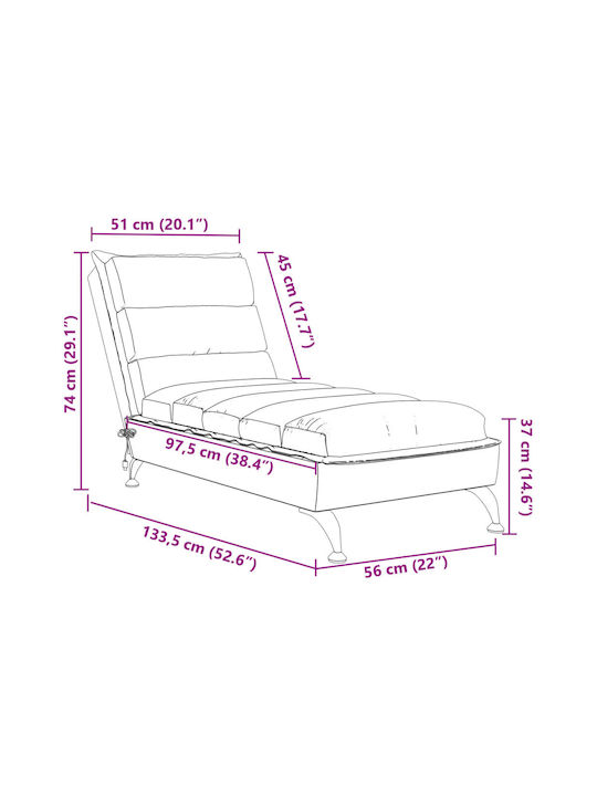 Fabric Recliner Brown L133.5xW56xH74cm