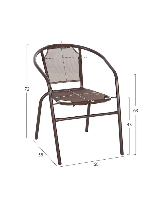 Gartenstühle Metallisch Ledan Braune 55x58x72cm