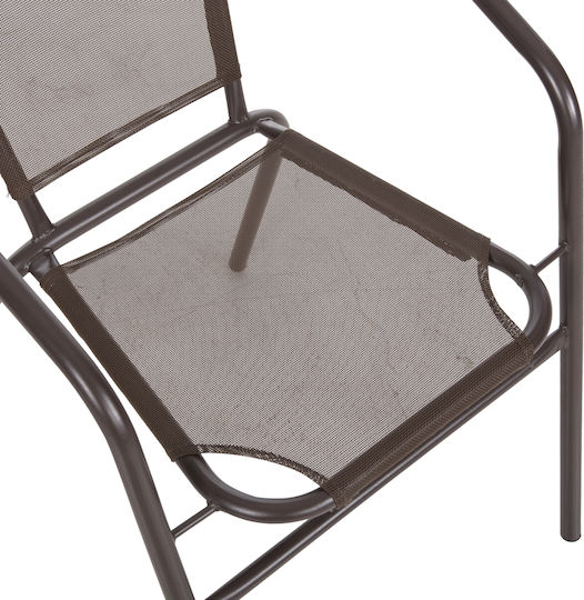 Градински Стол Метален Ledan Кафяв 55x58x72см