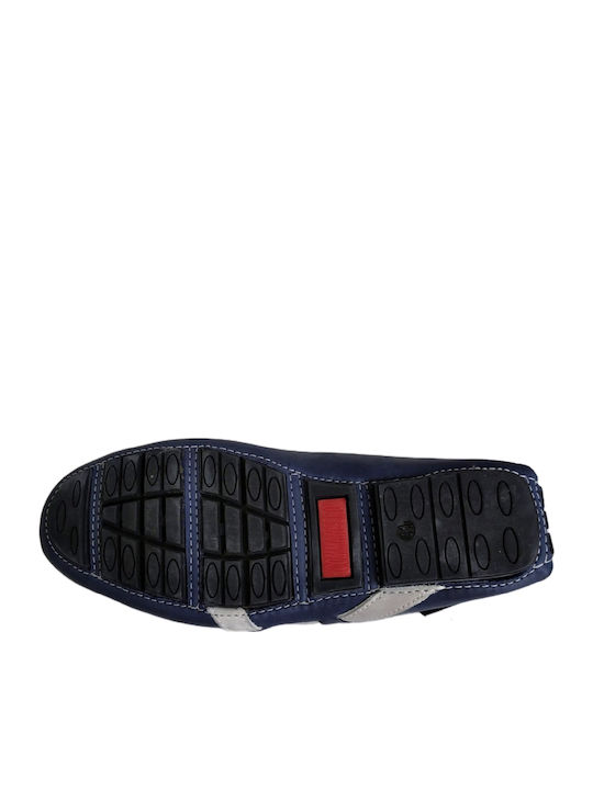 Δερμάτινα Ανδρικά Loafers σε Μπλε Χρώμα