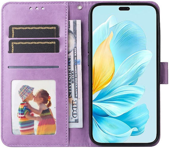 Embossed Sunflower Wallet Μωβ (Honor 200 Lite 5G)