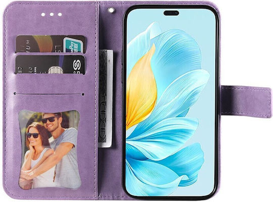 Flowers Wallet Purple (Honor 200 Lite 5G)