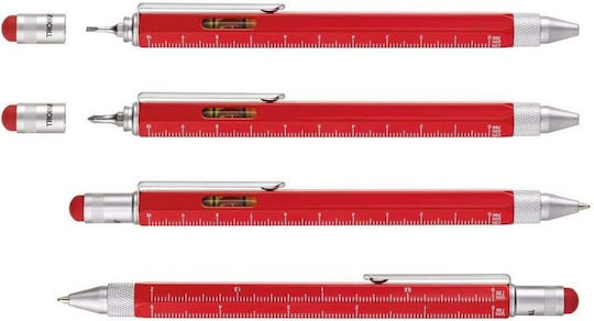 Troika Construction Ballpoint Pen Touch Stylus in Red color PIP20/RD