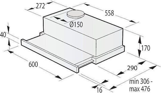 Gorenje Glisantă Hotă 60cm Bej