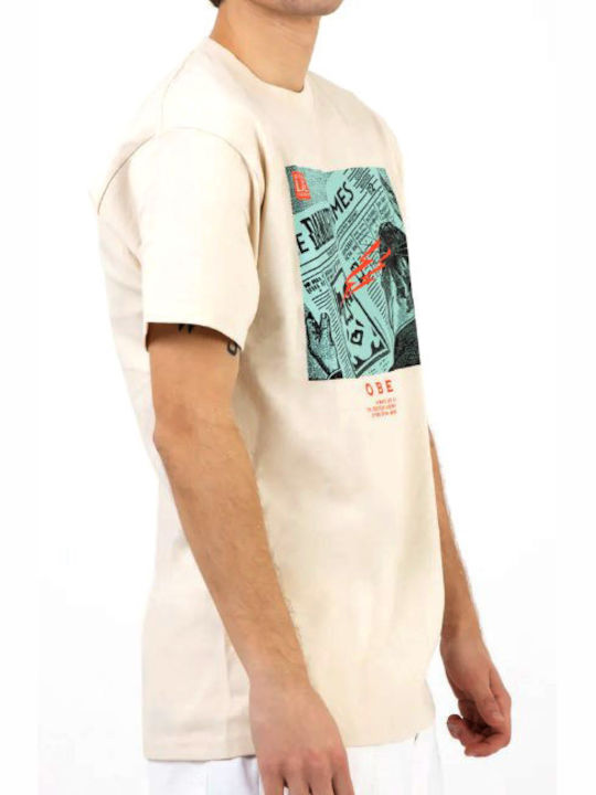 Obey T-shirt Bărbătesc cu Mânecă Scurtă Cream